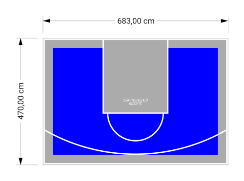 32M2/470X683CM NIEBIESKO-SZARE BOISKO DO KOSZYKÓWKI SPEEDSPORT HEXA POWER PRO