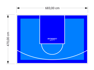 32M2/470X683CM BŁĘKITNO-NIEBIESKIE BOISKO DO KOSZYKÓWKI SPEEDSPORT HEXA POWER PRO