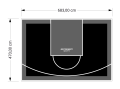 32M2/470X683CM CZARNO-GRAFITOWE BOISKO DO KOSZYKÓWKI SPEEDSPORT HEXA POWER PRO