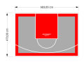 32M2/470X683CM SZARO-CZERWONE BOISKO DO KOSZYKÓWKI SPEEDSPORT HEXA POWER PRO