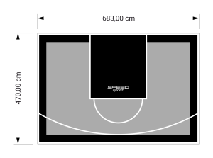 32M2/470X683CM SZARO-CZARNE BOISKO DO KOSZYKÓWKI SPEEDSPORT HEXA POWER PRO