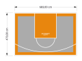 32M2/470X683CM SZARO-POMARAŃCZOWE BOISKO DO KOSZYKÓWKI SPEEDSPORT HEXA POWER PRO