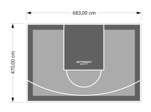 32M2/470X683CM SZARO-GRAFITOWE BOISKO DO KOSZYKÓWKI SPEEDSPORT HEXA POWER PRO