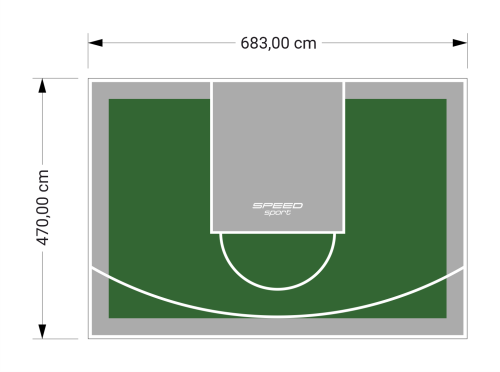 32M2/470X683CM ZIELONO-SZARE BOISKO DO KOSZYKÓWKI SPEEDSPORT HEXA POWER PRO
