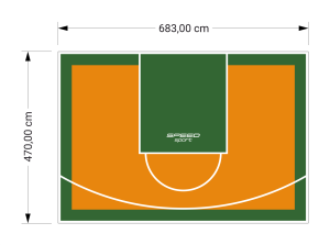 32M2/470X683CM POMARAŃCZOWO-ZIELONE BOISKO DO KOSZYKÓWKI SPEEDSPORT HEXA POWER PRO