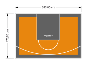 32M2/470X683CM POMARAŃCZOWO-GRAFITOWE BOISKO DO KOSZYKÓWKI SPEEDSPORT HEXA POWER PRO