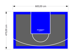 32M2/470X683CM GRAFITOWO-NIEBIESKIE BOISKO DO KOSZYKÓWKI SPEEDSPORT HEXA POWER PRO