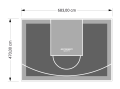 32M2/470X683CM GRAFITOWO-SZARE BOISKO DO KOSZYKÓWKI SPEEDSPORT HEXA POWER PRO