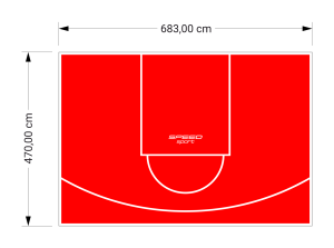 32M2/470X683CM CZERWONE BOISKO DO KOSZYKÓWKI SPEEDSPORT HEXA POWER PRO