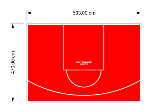 32M2/470X683CM CZERWONE BOISKO DO KOSZYKÓWKI SPEEDSPORT HEXA POWER PRO