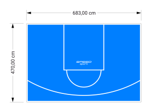 32M2/470X683CM BŁĘKITNE BOISKO DO KOSZYKÓWKI SPEEDSPORT HEXA POWER PRO