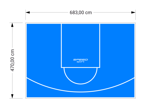 32M2/470X683CM BŁĘKITNE BOISKO DO KOSZYKÓWKI SPEEDSPORT HEXA POWER PRO