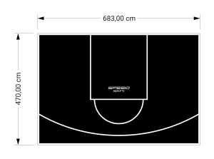 32M2/470X683CM CZARNE BOISKO DO KOSZYKÓWKI SPEEDSPORT HEXA POWER PRO