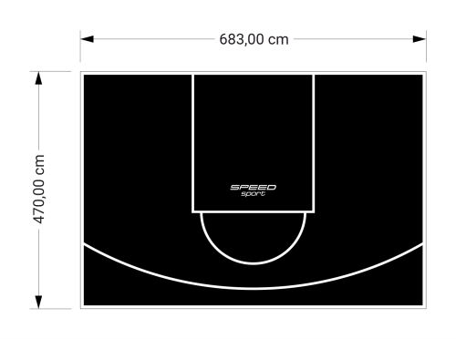 32M2/470X683CM CZARNE BOISKO DO KOSZYKÓWKI SPEEDSPORT HEXA POWER PRO