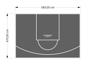 32M2/470X683CM GRAFITOWE BOISKO DO KOSZYKÓWKI SPEEDSPORT HEXA POWER PRO
