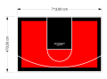 34M2/470X713CM CZERWONO-CZARNE BOISKO DO KOSZYKÓWKI SPEEDSPORT HEXA POWER PRO