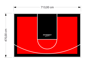 34M2/470X713CM CZERWONO-CZARNE BOISKO DO KOSZYKÓWKI SPEEDSPORT HEXA POWER PRO