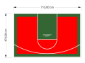 34M2/470X713CM CZERWONO-ZIELONE BOISKO DO KOSZYKÓWKI SPEEDSPORT HEXA POWER PRO