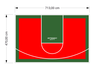 34M2/470X713CM CZERWONO-ZIELONE BOISKO DO KOSZYKÓWKI SPEEDSPORT HEXA POWER PRO