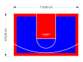 34M2/470X713CM NIEBIESKO-CZERWONE BOISKO DO KOSZYKÓWKI SPEEDSPORT HEXA POWER PRO