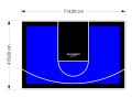 34M2/470X713CM NIEBIESKO-CZARNE BOISKO DO KOSZYKÓWKI SPEEDSPORT HEXA POWER PRO