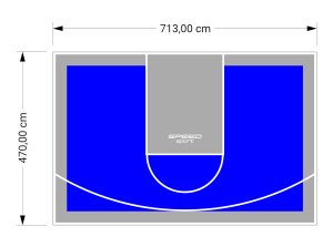 34M2/470X713CM NIEBIESKO-SZARE BOISKO DO KOSZYKÓWKI SPEEDSPORT HEXA POWER PRO