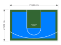 34M2/470X713CM BŁĘKITNO-ZIELONE BOISKO DO KOSZYKÓWKI SPEEDSPORT HEXA POWER PRO