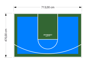 34M2/470X713CM BŁĘKITNO-ZIELONE BOISKO DO KOSZYKÓWKI SPEEDSPORT HEXA POWER PRO