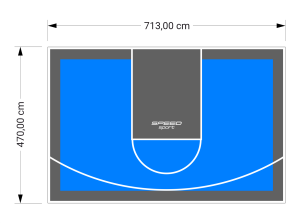 34M2/470X713CM BŁĘKITNO-GRAFITOWE BOISKO DO KOSZYKÓWKI SPEEDSPORT HEXA POWER PRO