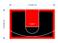 34M2/470X713CM CZARNO-CZERWONE BOISKO DO KOSZYKÓWKI SPEEDSPORT HEXA POWER PRO