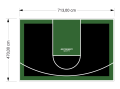 34M2/470X713CM CZARNO-ZIELONE BOISKO DO KOSZYKÓWKI SPEEDSPORT HEXA POWER PRO