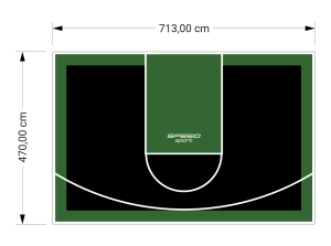 34M2/470X713CM CZARNO-ZIELONE BOISKO DO KOSZYKÓWKI SPEEDSPORT HEXA POWER PRO