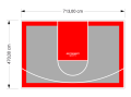 34M2/470X713CM SZARO-CZERWONE BOISKO DO KOSZYKÓWKI SPEEDSPORT HEXA POWER PRO