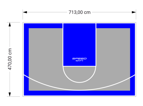 34M2/470X713CM SZARO-NIEBIESKIE BOISKO DO KOSZYKÓWKI SPEEDSPORT HEXA POWER PRO