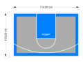 34M2/470X713CM SZARO-BŁĘKITNE BOISKO DO KOSZYKÓWKI SPEEDSPORT HEXA POWER PRO
