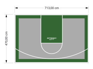 34M2/470X713CM SZARO-ZIELONE BOISKO DO KOSZYKÓWKI SPEEDSPORT HEXA POWER PRO