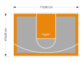 34M2/470X713CM SZARO-POMARAŃCZOWE BOISKO DO KOSZYKÓWKI SPEEDSPORT HEXA POWER PRO