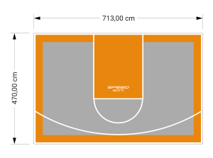 34M2/470X713CM SZARO-POMARAŃCZOWE BOISKO DO KOSZYKÓWKI SPEEDSPORT HEXA POWER PRO