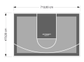 34M2/470X713CM SZARO-GRAFITOWE BOISKO DO KOSZYKÓWKI SPEEDSPORT HEXA POWER PRO