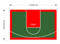 34M2/470X713CM ZIELONO-CZERWONE BOISKO DO KOSZYKÓWKI SPEEDSPORT HEXA POWER PRO