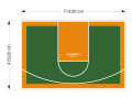 34M2/470X713CM ZIELONO-POMARAŃCZOWE BOISKO DO KOSZYKÓWKI SPEEDSPORT HEXA POWER PRO