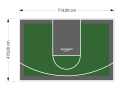 34M2/470X713CM ZIELONO-GRAFITOWE BOISKO DO KOSZYKÓWKI SPEEDSPORT HEXA POWER PRO