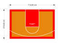 34M2/470X713CM POMARAŃCZOWO-CZERWONE BOISKO DO KOSZYKÓWKI SPEEDSPORT HEXA POWER PRO