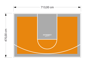 34M2/470X713CM POMARAŃCZOWO-SZARE BOISKO DO KOSZYKÓWKI SPEEDSPORT HEXA POWER PRO