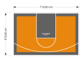 34M2/470X713CM POMARAŃCZOWO-GRAFITOWE BOISKO DO KOSZYKÓWKI SPEEDSPORT HEXA POWER PRO