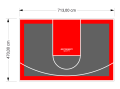 34M2/470X713CM GRAFITOWO-CZERWONE BOISKO DO KOSZYKÓWKI SPEEDSPORT HEXA POWER PRO