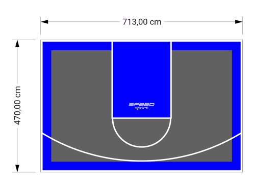 34M2/470X713CM GRAFITOWO-NIEBIESKIE BOISKO DO KOSZYKÓWKI SPEEDSPORT HEXA POWER PRO