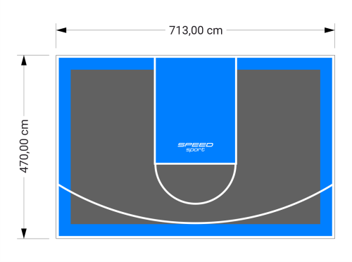 34M2/470X713CM GRAFITOWO-BŁĘKITNE BOISKO DO KOSZYKÓWKI SPEEDSPORT HEXA POWER PRO
