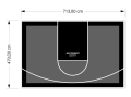 34M2/470X713CM GRAFITOWO-CZARNE BOISKO DO KOSZYKÓWKI SPEEDSPORT HEXA POWER PRO