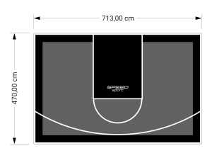 34M2/470X713CM GRAFITOWO-CZARNE BOISKO DO KOSZYKÓWKI SPEEDSPORT HEXA POWER PRO